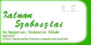 kalman szoboszlai business card